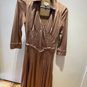 Karen Millen dress Size 6 Beautiful detailing and fit.Tan colored. Low n